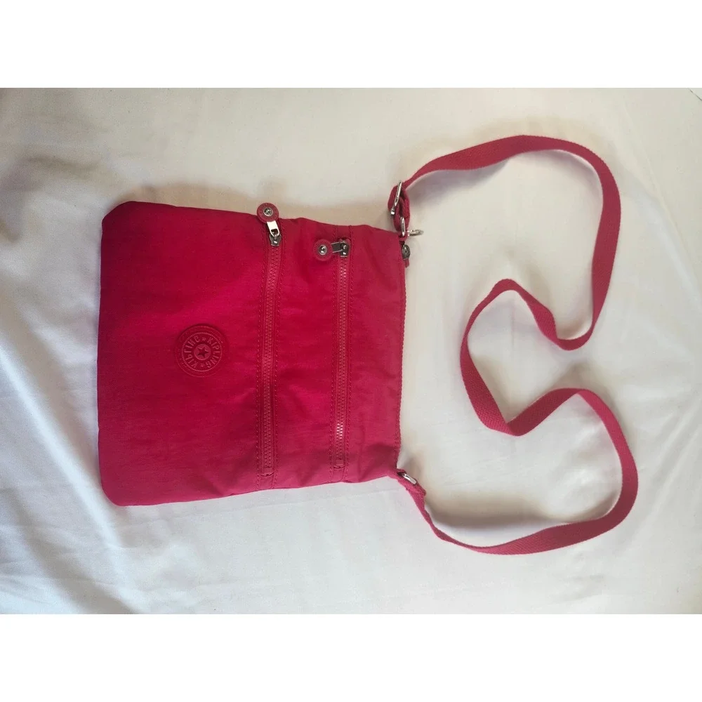 Kipling Keiko Small Crossbody Bag Pink Nylon Travel Messenger Purse